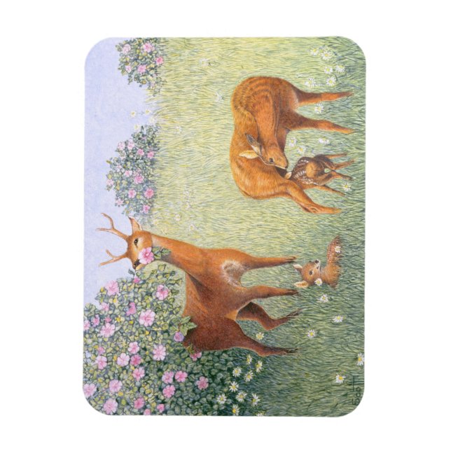 Hirschfamilie Magnet (Vertikal)