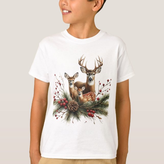 Hirschfamilie  T-Shirt (Vorderseite)