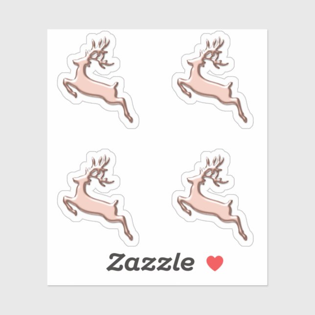 Hirschferien Weihnachtsfest Rose Winter Antler Aufkleber (Blatt)