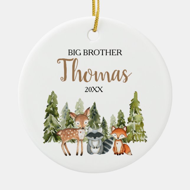 Hirschfoxwald Big Brother Weihnachtsgeschenk  Keramik Ornament (Vorne)