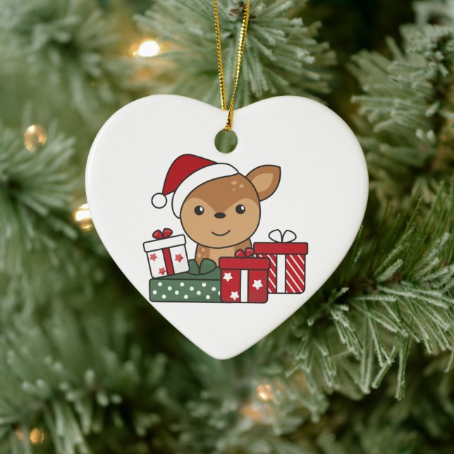 Hirschgeschenk Wintertiere Hirsche Keramik oder Ornament (Baum)