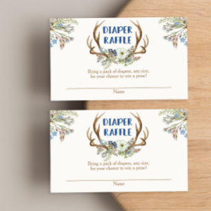 Hirschgeweih für rustikale Babydusche - Gewinnkart Begleitkarte