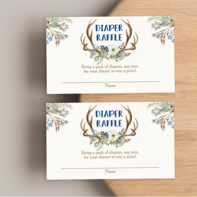 Hirschgeweih für rustikale Babydusche - Gewinnkart Begleitkarte (Von Creator hochgeladen)