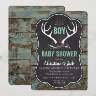 Hirschgeweih-Junge-Baby-Shower-Einladung Einladung