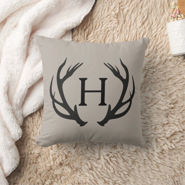 Hirschgeweih-Monogramm  Kissen (Decke)