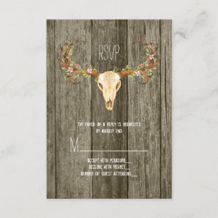 Hirschgeweih Rustikale Holz Südwestliche Hochzeit RSVP Karte