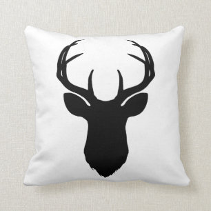 Hirschgeweihe Bock Rustikales Landhaus Minimal Kissen
