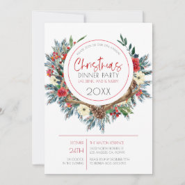 Hirschgeweihe mit Weihnachtskranz in Blume Feiertagskarte