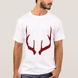 Hirschgeweihe Rote Hirsche Silhouette Hirschgeflüg T-Shirt