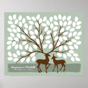 Hirschherz-Gästebuch - 100 Unterschriften Poster