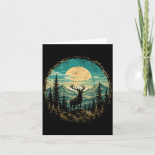 Hirschhirsch Mond Wald Berg Wildnis Forscher Karte