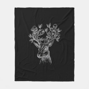Hirschhorn-Pilz-Cottage Goblincore Vintage Ästheti Fleecedecke