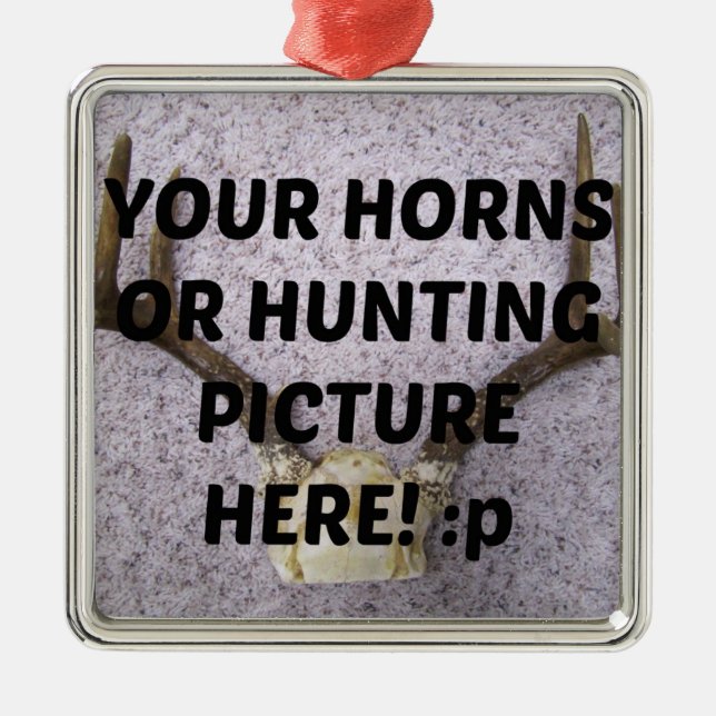 Hirschhorns Jagd nach Weihnachtsvorlage Silbernes Ornament (Vorne)