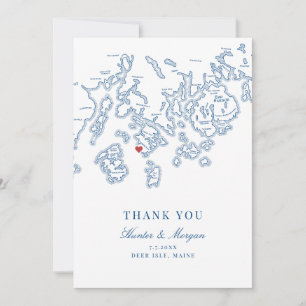 Hirschinsel Maine Hochzeitflat Dankeskarte