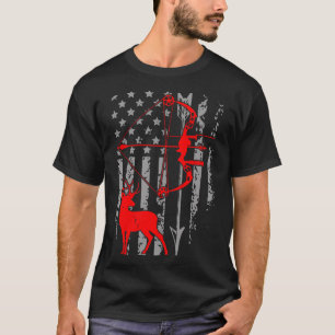 Hirschjagd Amerikanische Flagge Bow Jagd Patriotic T-Shirt