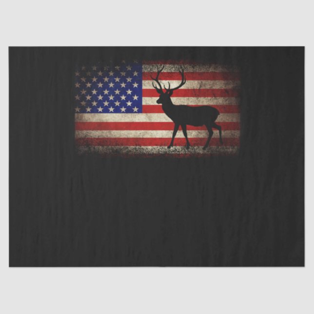 Hirschjagd Amerikanische Flagge USA Proud Hunter Seidenpapier (Vorderseite)