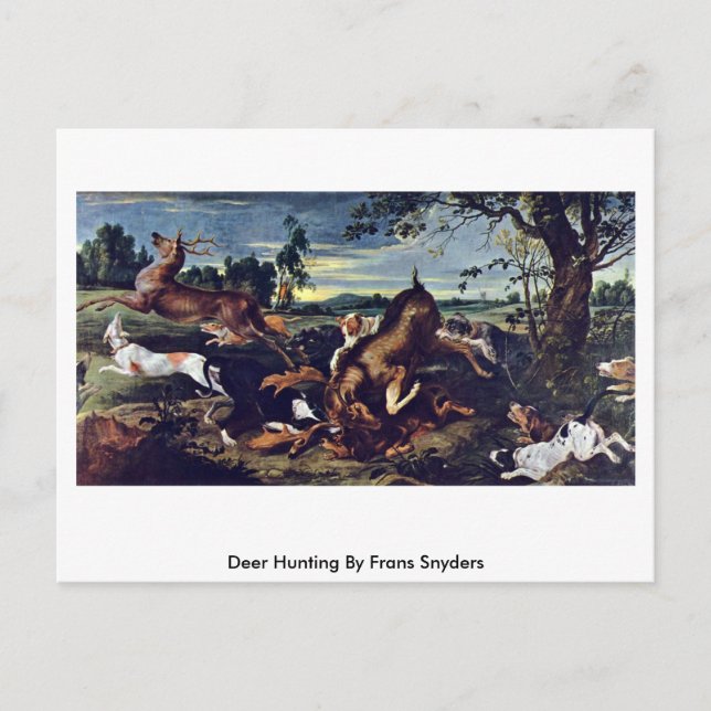 Hirschjagd durch Frans Snyders Postkarte (Vorderseite)