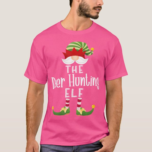Hirschjagd Elf Gruppe Weihnachten Weihnachtsfest P T-Shirt (Vorderseite)