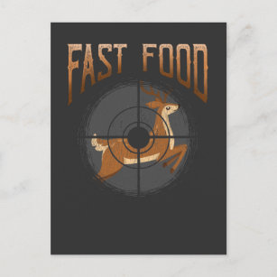 Hirschjagd Fastfood Forest Junter Postkarte