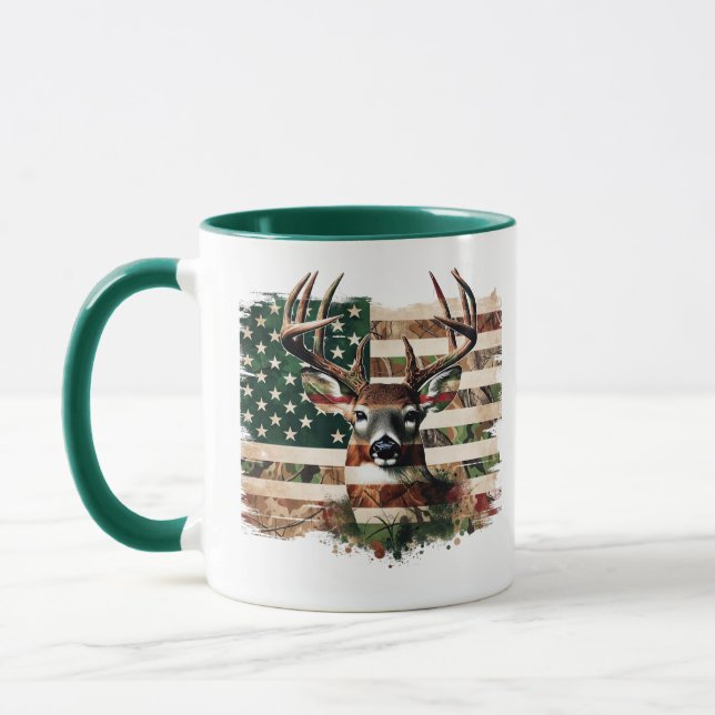 Hirschjagd-Flaggen-Druck Kaffeetasse (Links)