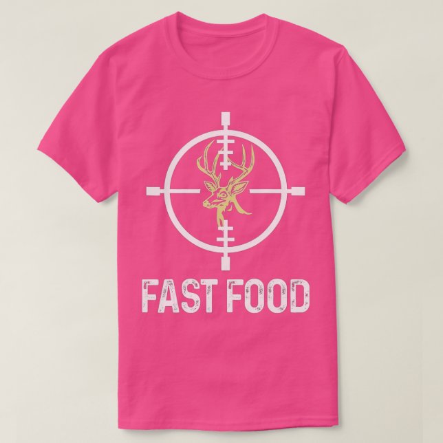 Hirschjagd Funny Hunter Fast Food T-Shirt (Design vorne)