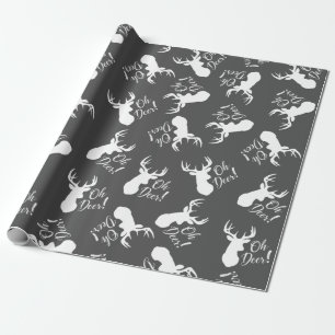 Hirschjagd Hütte Kinderdusche Antler Boy Blue Geschenkpapier