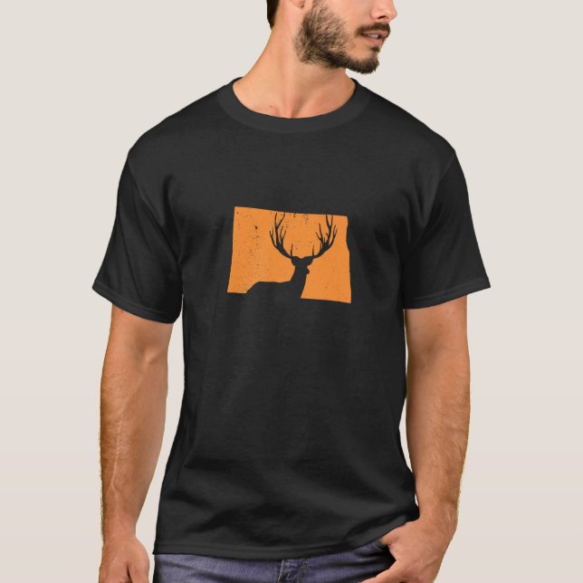Hirschjagd in Nord-Dakota Liebe Jagd auf Hirsche T-Shirt (Vorderseite)