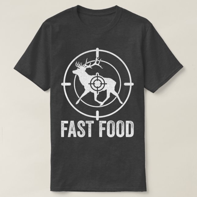 Hirschjagd Jäger Fast Food T-Shirt (Design vorne)