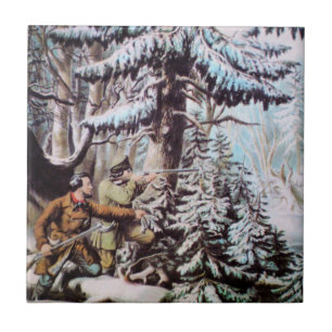 Hirschjagd-Kachel Fliese