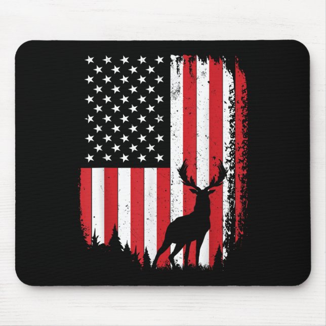 Hirschjagd Kunst für Männer Frauen Buck Elk Hunter Mousepad (Vorne)