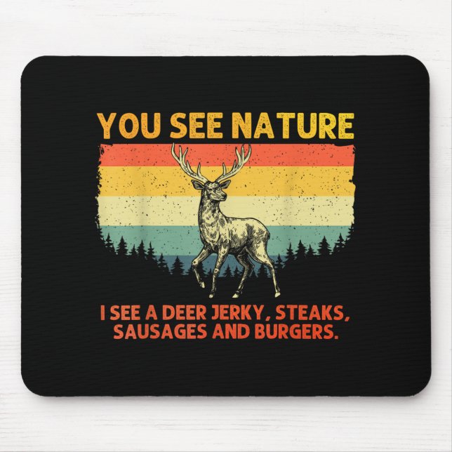Hirschjagd Kunst für Männer Frauen Wildtiere Dee Mousepad (Vorne)