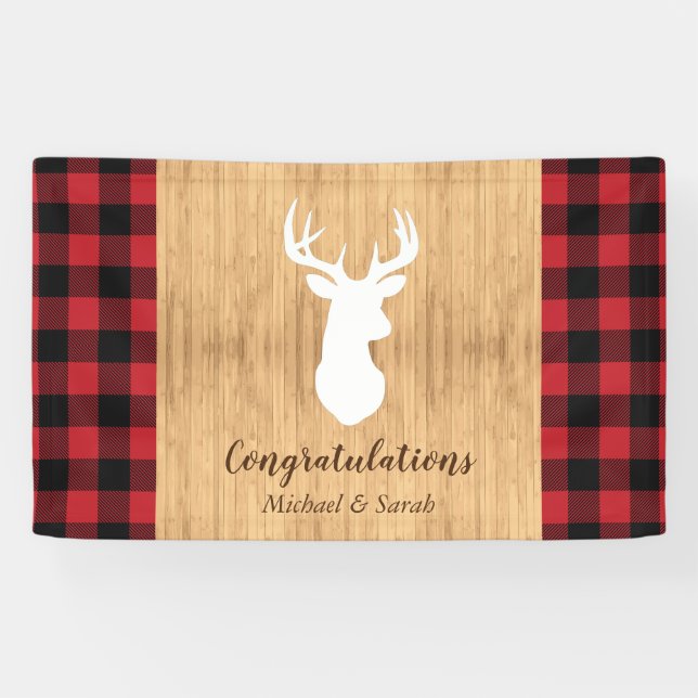 Hirschjagd-Lodge Kinderdusche Antler Banner (Horizontal)