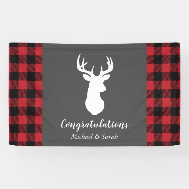 Hirschjagd-Lodge Kinderdusche Antler Banner (Horizontal)