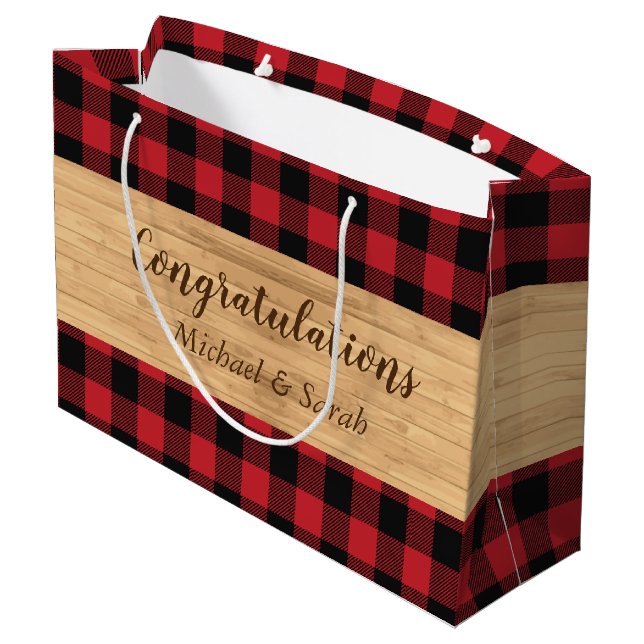 Hirschjagd-Lodge Kinderdusche Antler Große Geschenktüte (Rückseite Schrägansicht)