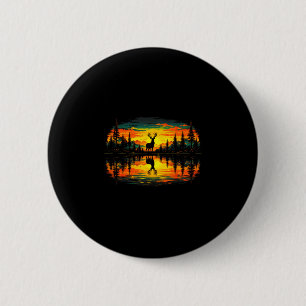 Hirschjagd Natur Reflexion Wald Bäume Button