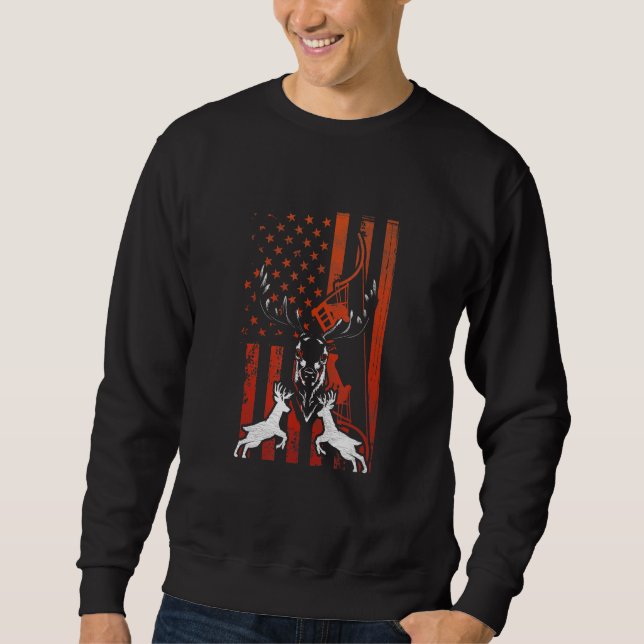 Hirschjagd Patriotic Us Elk Bow Hunter Usa Ameri Sweatshirt (Vorderseite)