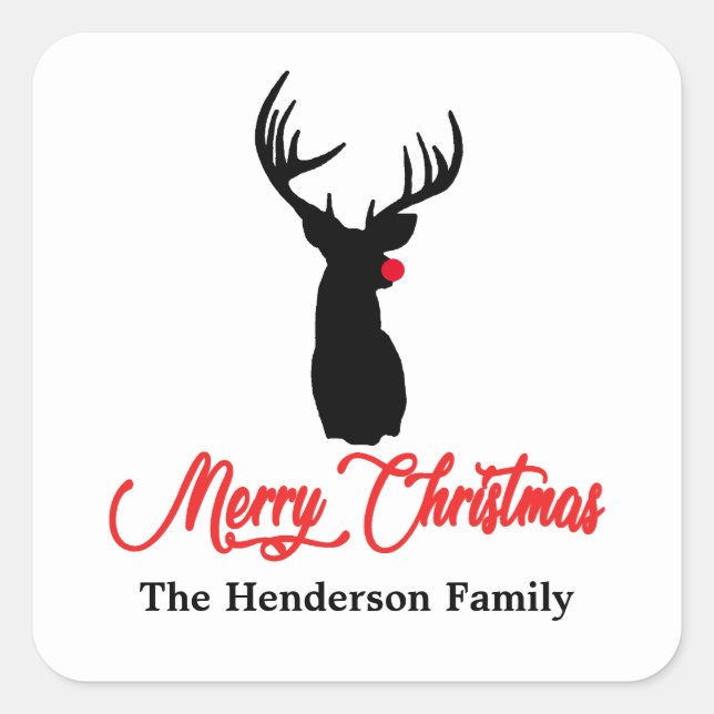 Hirschjagd Quadratischer Aufkleber (Vorderseite)