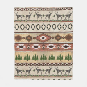 Hirschjagd Rustikale Berghütte Western Tribal Fleecedecke