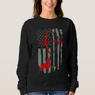 Hirschjagd Shirt American Flag Bow Junting Hunte