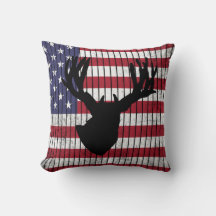 Hirschjagd: Silhouette über die amerikanische Flag