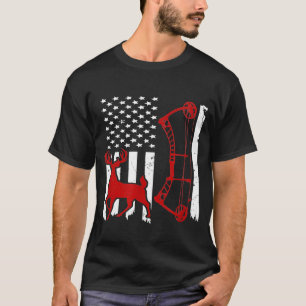 Hirschjagd T-Shirt American Flag Bow Jagd Wom
