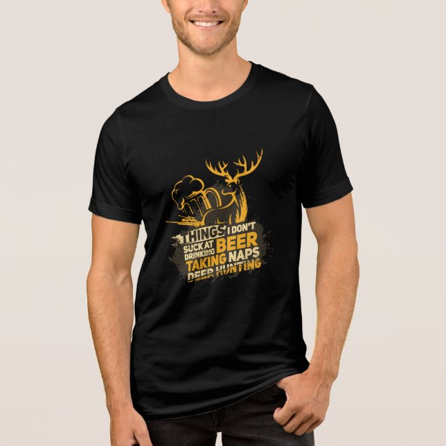 Hirschjagd Trinksprudel Tri-Blend Shirt (Vorderseite)