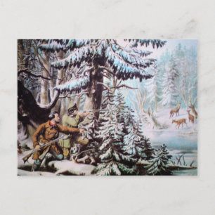 Hirschjagd Vintage Postkarte