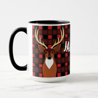 Hirschjäger Antler Kariert Personalisiert Tasse