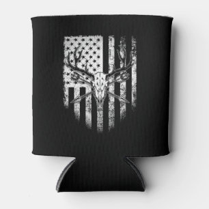 Hirschjäger auf amerikanischer Flagge Dosenkühler