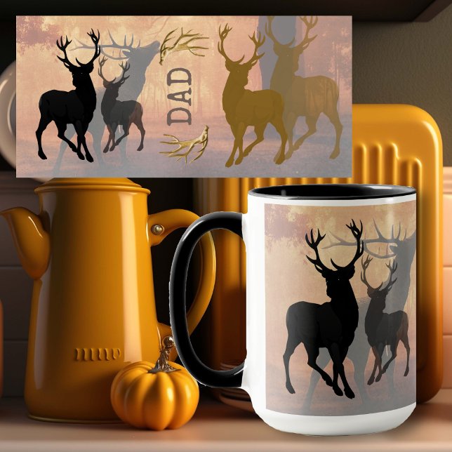 Hirschjäger-Geweih-Name-Vorlage Tasse (Von Creator hochgeladen)