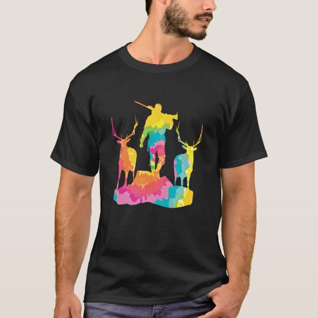 Hirschjäger Hirsch Zeug Bindung Bindung Rentier Fa T-Shirt (Vorderseite)