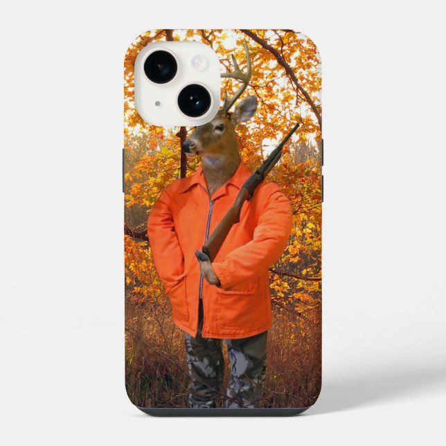 Hirschjäger im Wald iPhone Hülle (Rückseite)