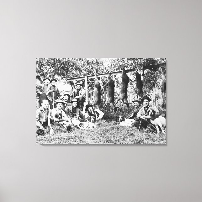 Hirschjäger mit ihren Hunden am Hood Canal Leinwanddruck (Vorderseite)