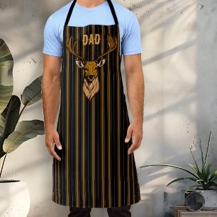Hirschjäger Papa oder Name schwarze Streifen Schürze